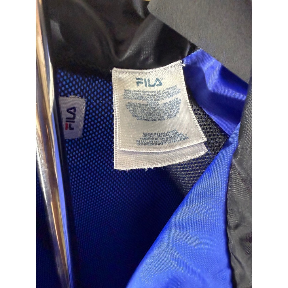 Fila Windbreaker Jacket Mens Large Blue Excellent Full Zip Mesh Lined Sporty - Picture 3 of 4